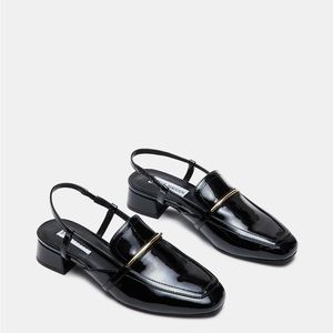 ✨Steve Madden Calibri Black Patent Block Heel Slingback Loafer✨